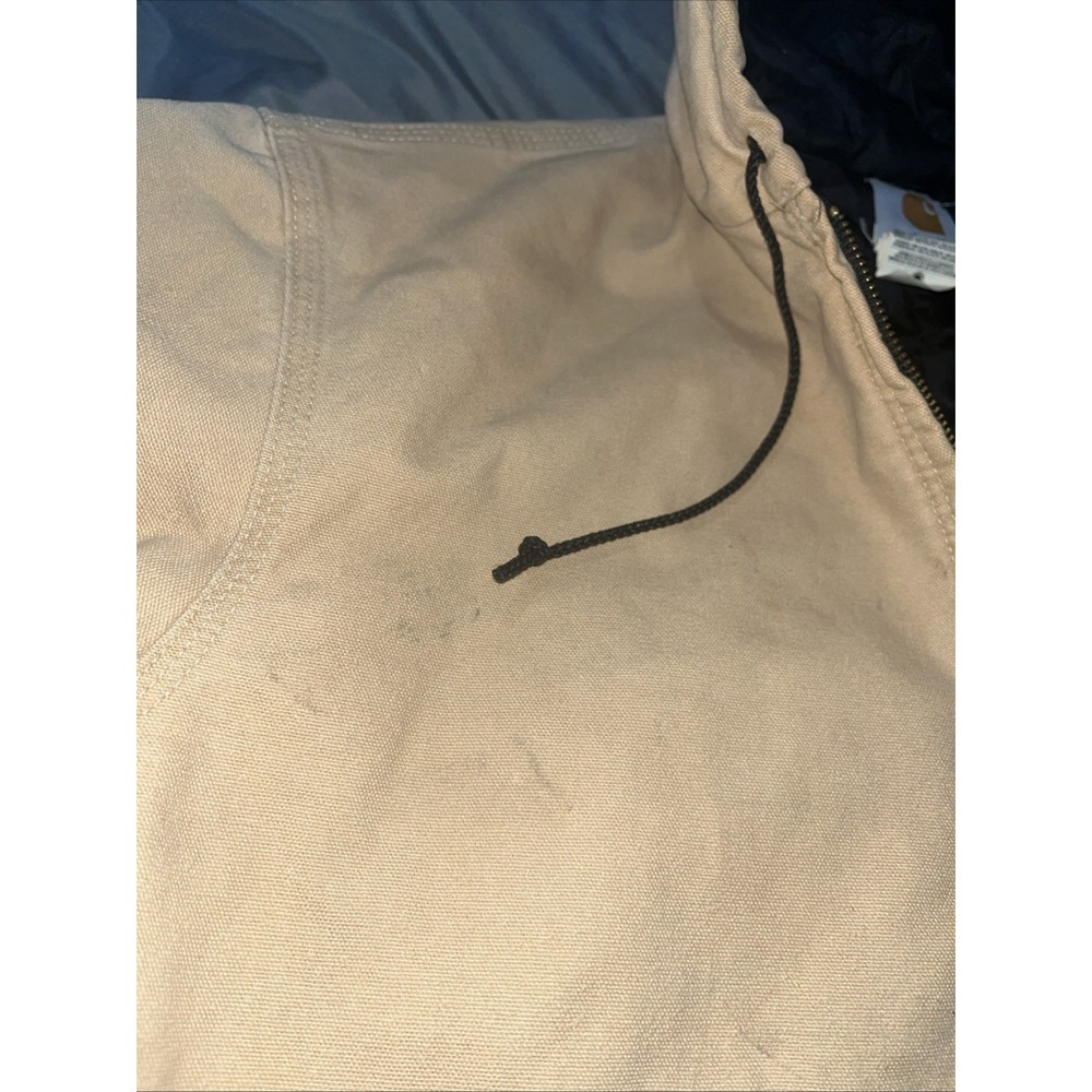 1999 Carhartt J06 WET Hooded Quilted Lined Jacket Mens Size-Large  Light Brown - Picture 4 of 16